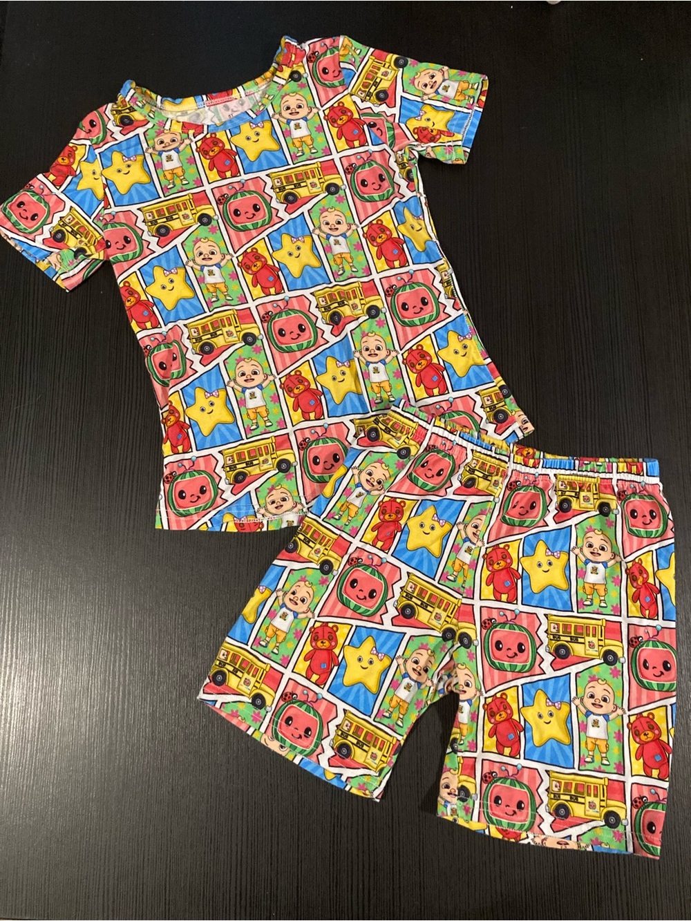 Cocomelon JJ Bamboo Short Sleeve & Shorts Pajama Set - Size 5T